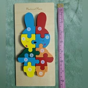 Montessori Wooden Numbered 3D Jigsaw Bunny Puzzle